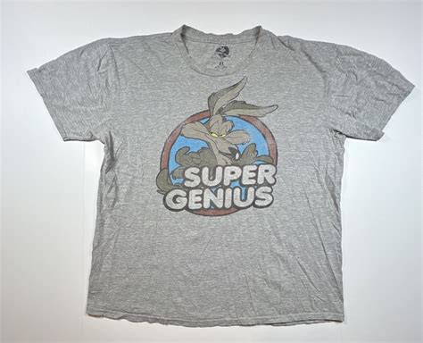 Looney Tunes T Shirt Wile E. Coyote “Super Genius”Gre… - Gem