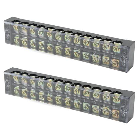 Terminal Strip, 2Pcs Terminal Block Large Current PC Shell for Tunnel ...