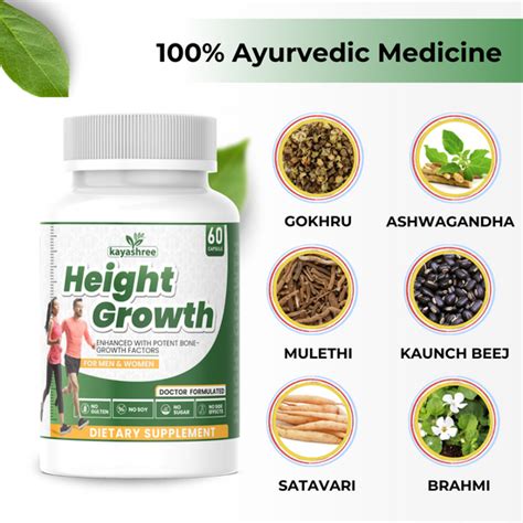 Ayurvedic Height Growth Capsules | 100% Herbal Height Supplement ...