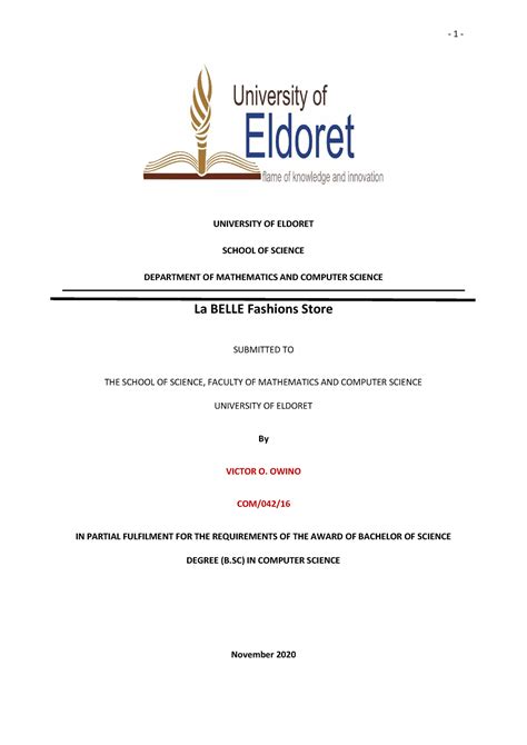 Django E commerce website Project Report - 1 - UNIVERSITY OF ELDORET ...