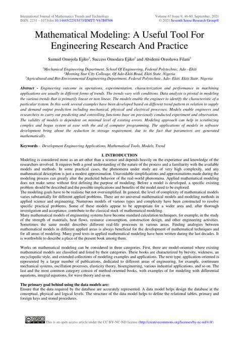 Mathematical Modeling and Engineering Problem Solving 的图像结果