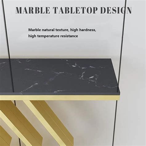 The Essence Of Style Black Marble Golden Console Table – Decor Mantra