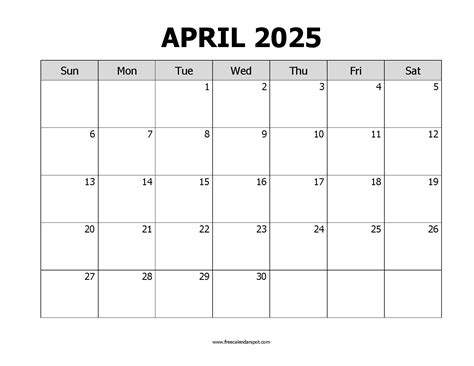 April Calendar Free Printable - King Printables