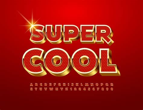 Vektor-Premium-Zeichen Super Cool 3D Rot und Gold Font Luxus-Set von ...