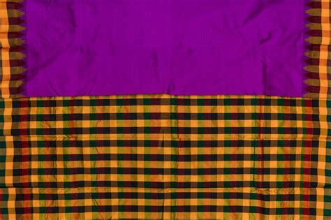 37700 Violet with Multicolour Checks in Mustard, Green and Red ...
