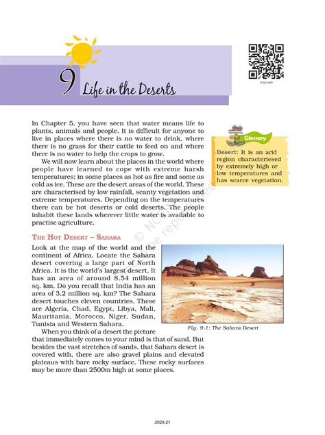 Life In The Deserts - NCERT Book of Class 7 Our Environment