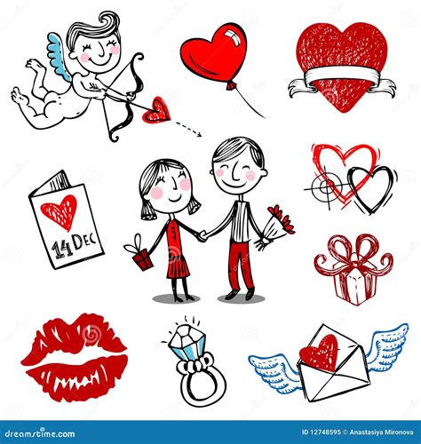 Valentine Vector Illustrations Stock Vector - Illustration of painting, girl: 12748595