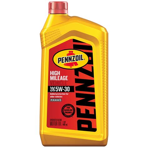 Pennzoil High Mileage 5W-30 Conventional Motor Oil, 1 Quart - Walmart ...