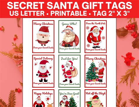 Free Printable Santa Gift Tags | Instantly Download and Print ...