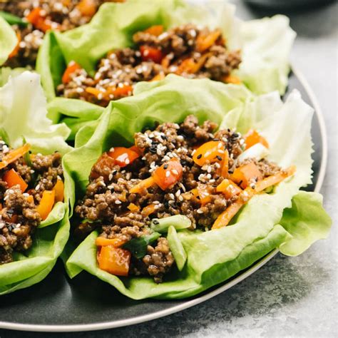 Asian-Style Ground Beef Lettuce Wraps - Our Salty Kitchen