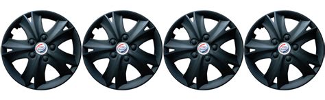Autopearl - Car Full Black Wheel Cover Caps 13" Press Type Fitting for ...