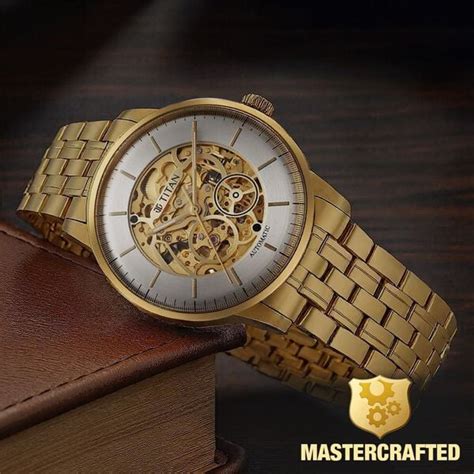 Buy Online Titan Golden Heart Skeletal Automatic Analog with Silver ...