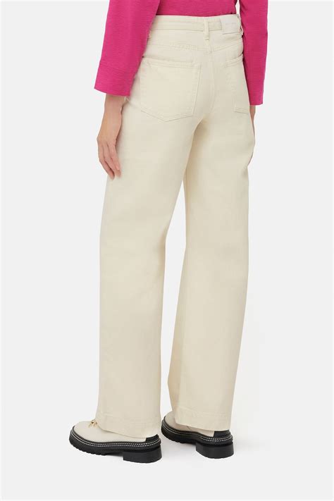 Buy Jigsaw Cream Balfour Long Wide Leg Jeans from the Next UK online shop