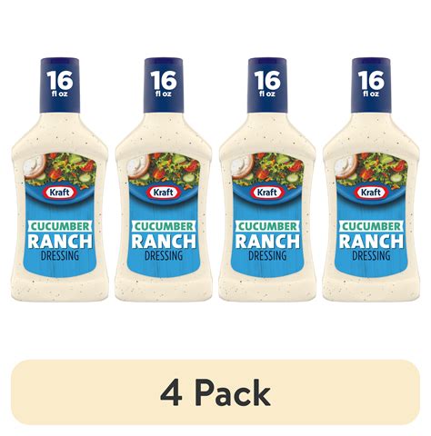 (4 pack) Kraft Cucumber Ranch Salad Dressing, 16 fl oz Bottle - Walmart.com