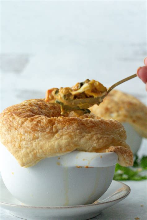 Curry Chicken Pot Pie (with Puff Pastry) | One Girl. One Kitchen.