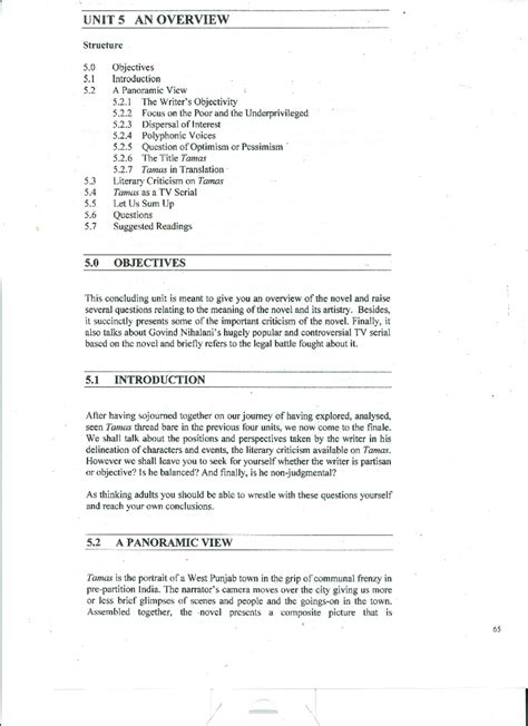 Unit-5 - Tamas discussion - UNIT 5 AN OVERVIEW Structure 5 Objectives 5 ...