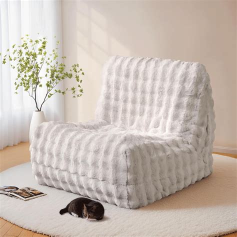 Bean Bag Chair for Adult, Oversized Giant Beanbag with Plush Faux Fur ...