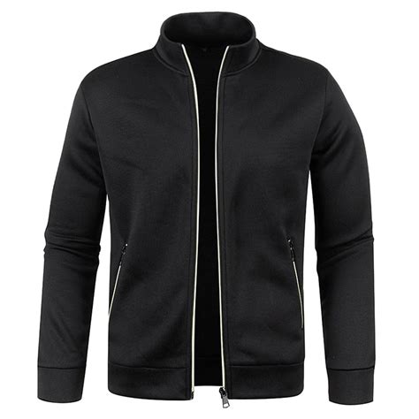 DTBPRQ Men's Cardigan Sweaters Full Zip Up Stand Collar Slim Fit Casual ...