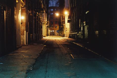 Dark and Moody Street in New York City