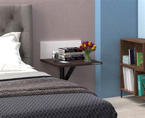 Captiver Engineered Wood Wall Mounted Bedside Folding Tables Engineered ...