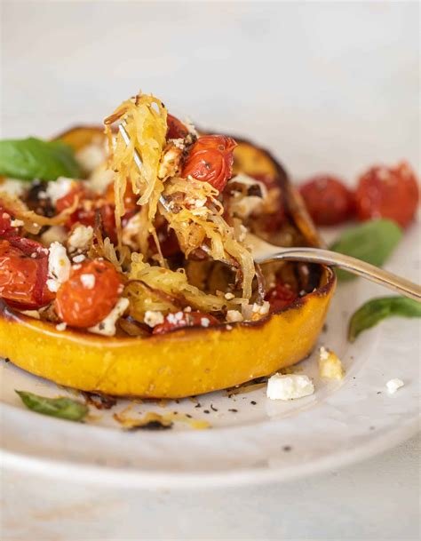 Tomato Feta Spaghetti Squash - Roasted Spaghetti Squash