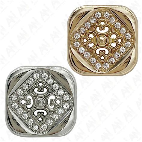 Square Crystal Metal Buttons | 15mm(24L), 18mm(28L) & 20mm(32L) – Ani ...