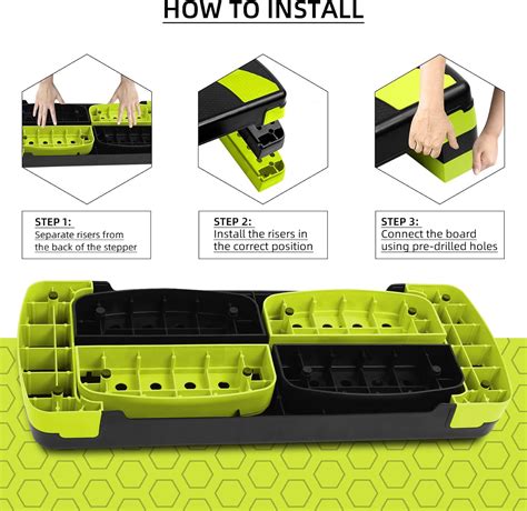 ACTIVE FOREVER Steppers for Exercise 3 Levels, Aerobic Step Board ...