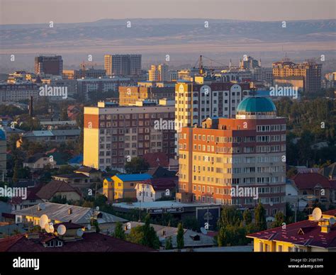 City view. The capital Bishkek located in the foothills of Tien Shan ...