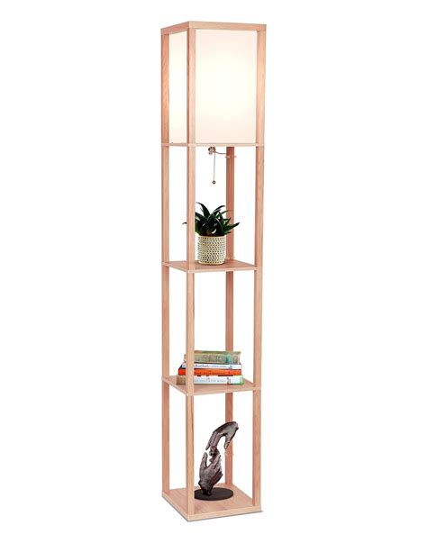 Hokku Designs Modern Shelf Floor Lamp With Lamp Shade And LED Bulb ...