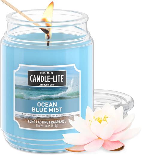 Amazon.com: Candle-lite Scented Candles, Ocean Blue Mist, 18 oz Jar ...