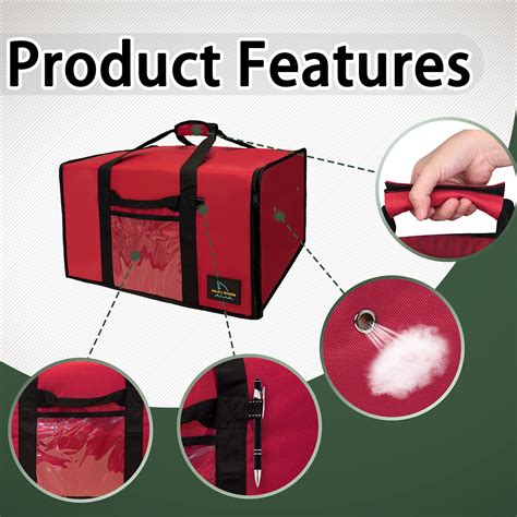 OujiuShark Insulated Pizza Bags for Delivery, 20in x 20in x 12in ...