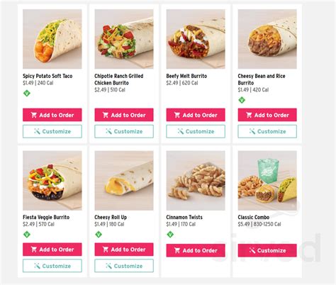 41 printable taco bell menu