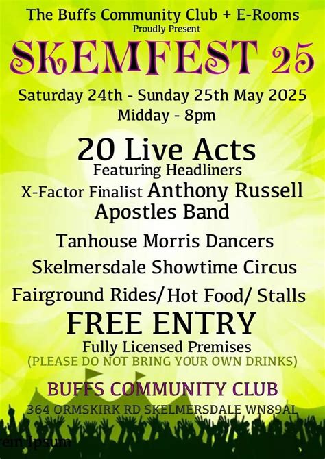 Skem Fest, The Buffs, Skelmersdale, 24 May to 25 May | AllEvents