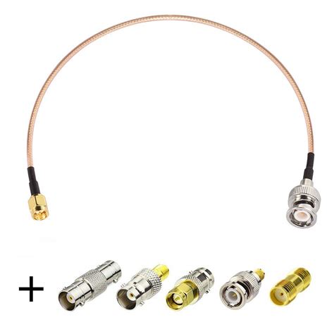 Superbat SMA Male to BNC Male Cable Kit 6inches + 5pcs RF Coax Adapter ...