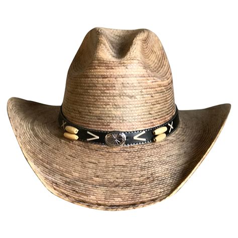 Rockmount Palm Leaf Straw 2 Tone Pinch Cowboy Hat