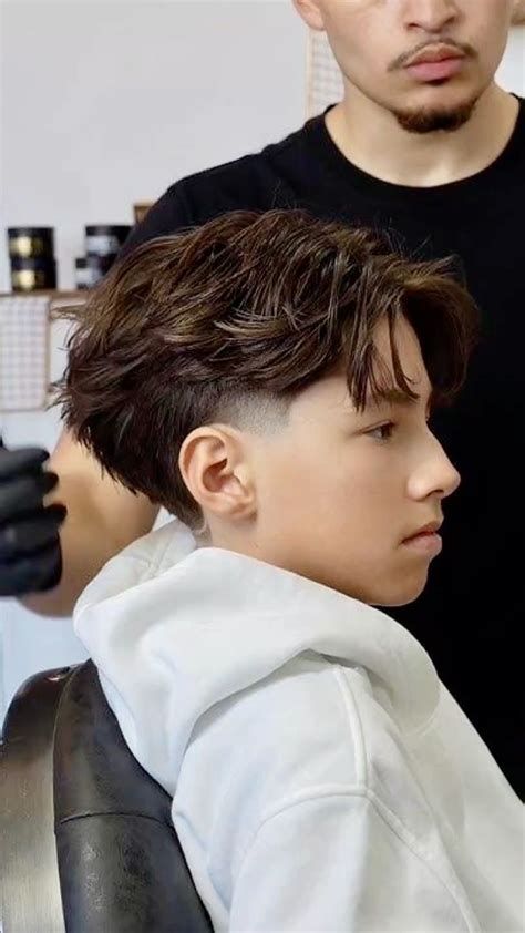 Asian Taper Fade Middle Part