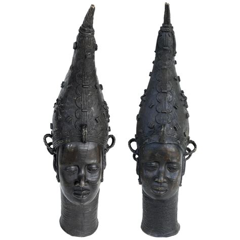African Benin Bronzes of Queen Edo the Iyoba 'Nigeria', Monumental ...
