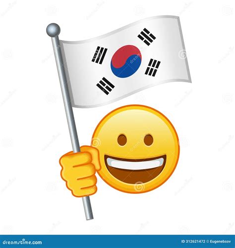 Emoji with South Korea Flag Large Size of Yellow Emoji Smile Stock ...