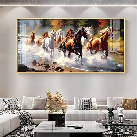 Running Horses in River Premium Acrylic Horizontal Wall Art - The Next ...