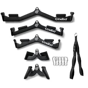 GYMRAT™ Premium LAT Pulldown Attachments with Tricep Rope, Cable ...
