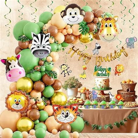 Party Propz Jungle Theme Birthday Decoration Kit - 83 Pcs Jungle Theme ...