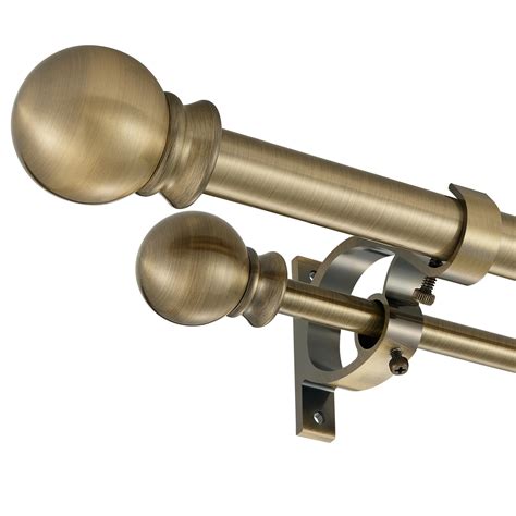 Snapklik.com : Mayrhyme Antique Bronze Double Curtain Rods 72-144 Inch ...