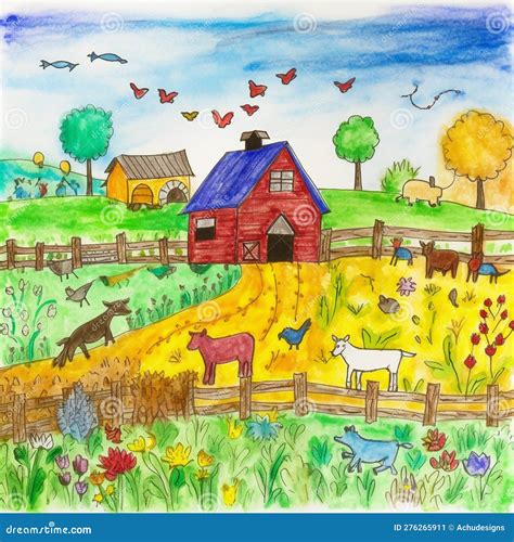 Farm Drawing For Kids