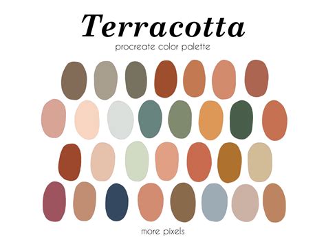 Terracotta Procreate Color Palette, Ipad, Color Palette, Swatches ...