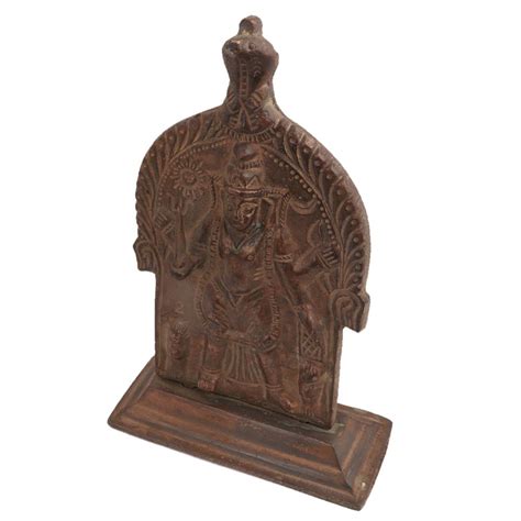 Brass Male Tribal God With Cobra Head On A Stand