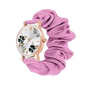 Buy TACOFY Scrunchies Watch Classic Flower Dial & Unique Scrunchies ...