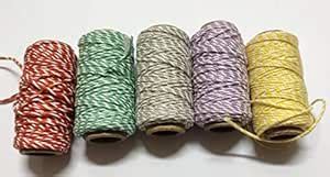 OMX Total 100 Mtr - 2 Tone Twisted Cotton Dori Thread (20 Meters in 1 ...