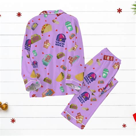Taco Bell Pajamas Set, Taco Bell Women Pajamas, Cake Xmas Pajamas, Taco ...