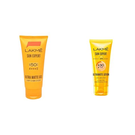 LAKMÉ Sun Expert SPF 50 PA+++ Ultra Matte Gel Sunscreen, 100 g & LAKMÉ ...