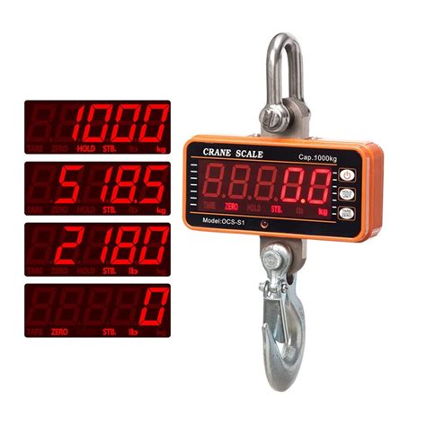Buy RELIFO Industrial Hanging Scales Crane Scale 1000KG 1Ton 2000lb OCS-S1 Digital balance LCD ...